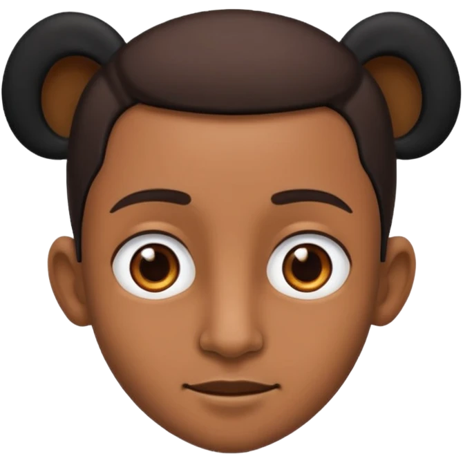 Make the ears a little smaller and black. No white on the face, only brown emoji