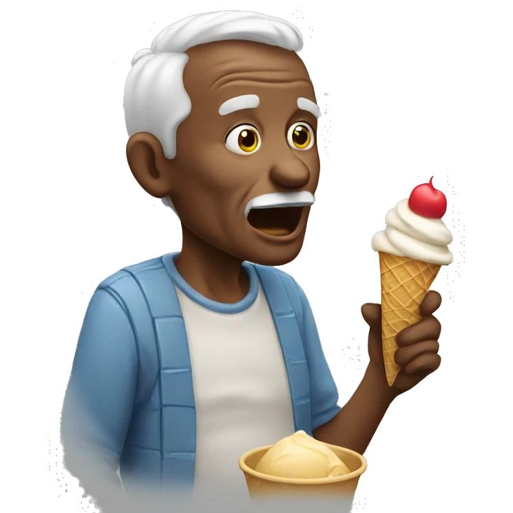 Old man eating ice cream emoji