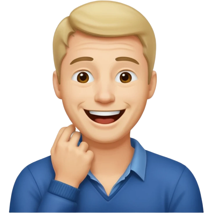 guy holding neck laughing emoji