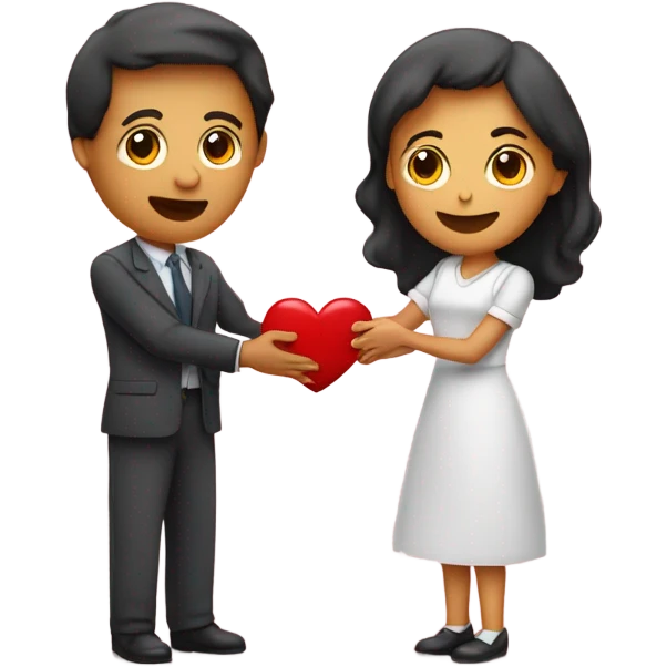 Pareja haciendo corazón con las manos  emoji