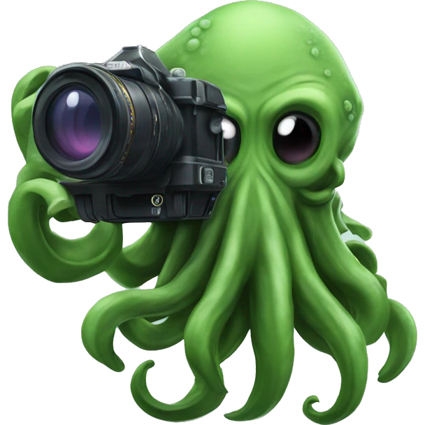 Cthulhu behind camera emoji
