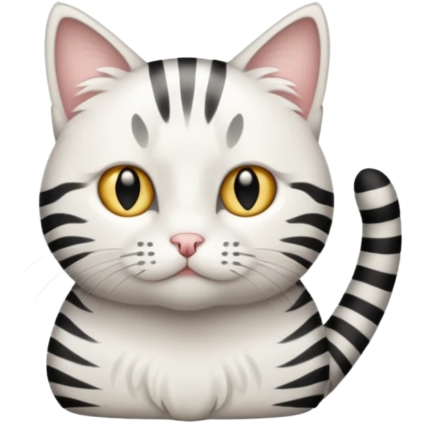 White tabby thin cat emoji
