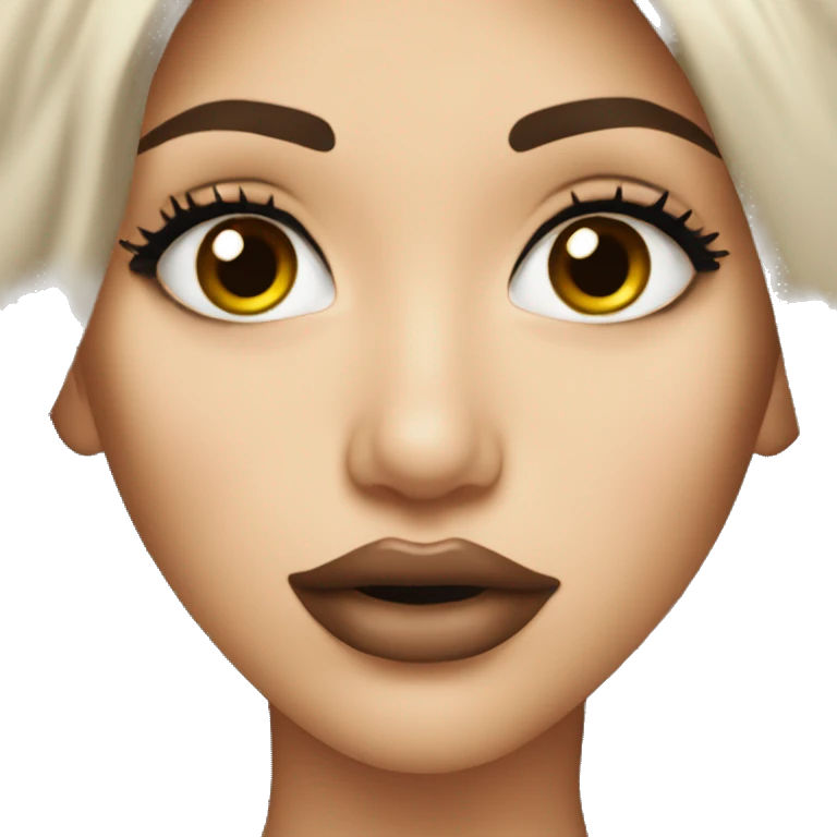 Brunette beautiful lips emoji
