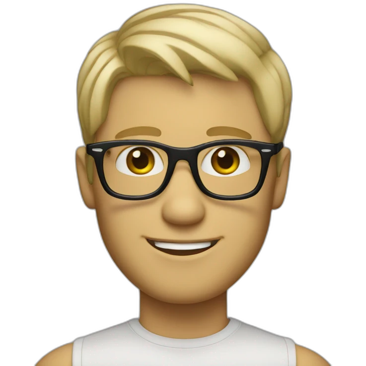 Flirty blond man with short hair and persol glasses emoji