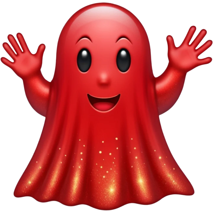 red glitter ghost style emoji