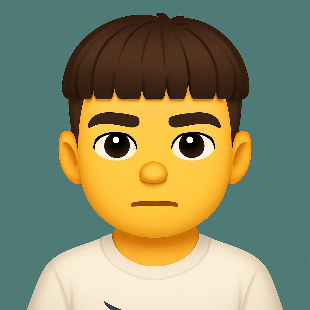 Convert this photo into an emoji style image closely resembling the original person, capturing their facial features and expression accurately. emoji