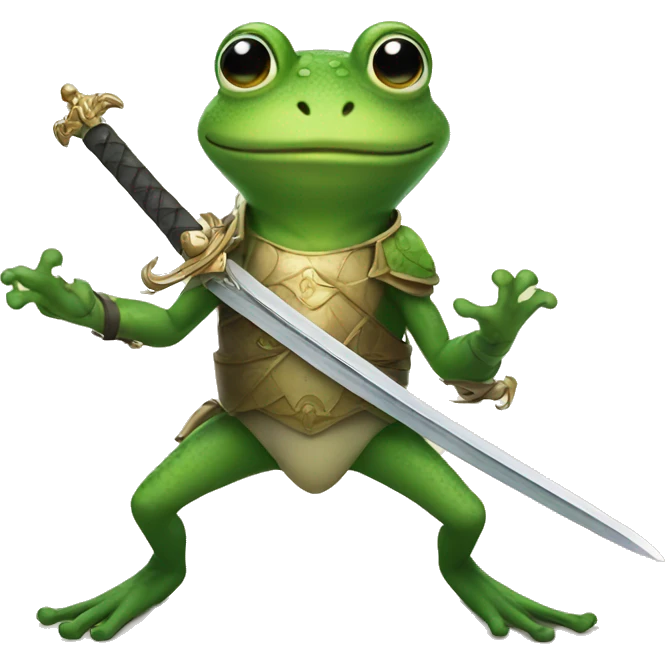 Frog with a sword  emoji