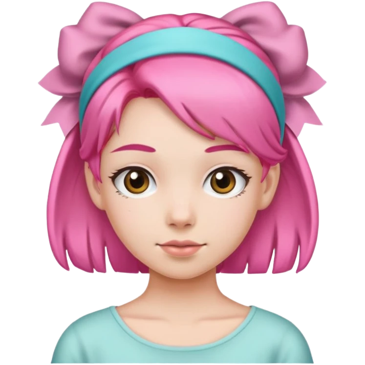 Pink hairband girl  emoji