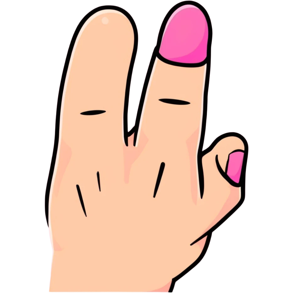 Pink middle finger emoji
