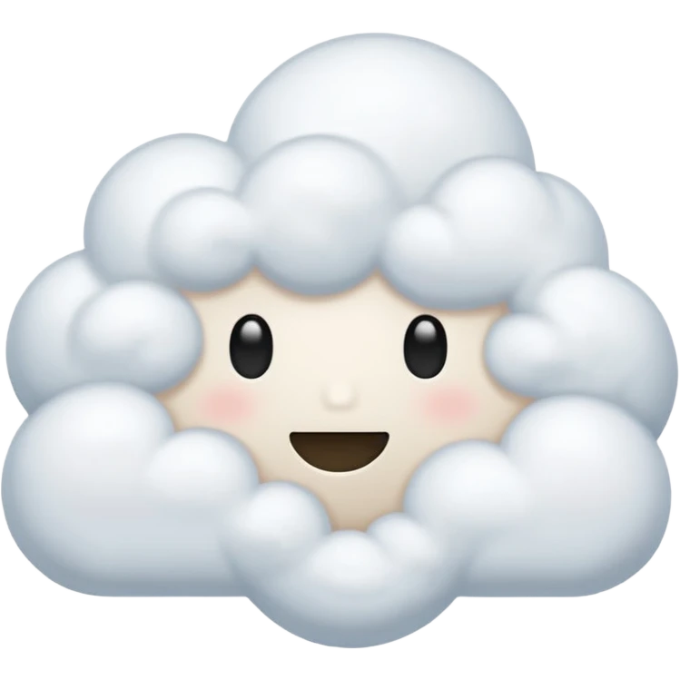 fluffy white cloud, different shape, no face emoji