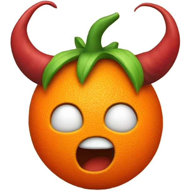 Orange with devil horns emoji