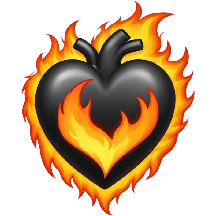 Black heart on fire emoji