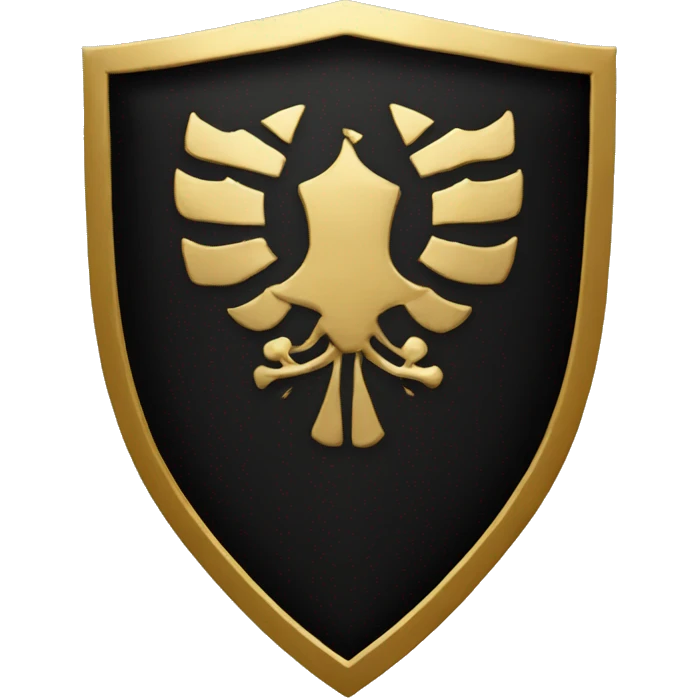 aristocrat shield - minimal, gold and black emoji