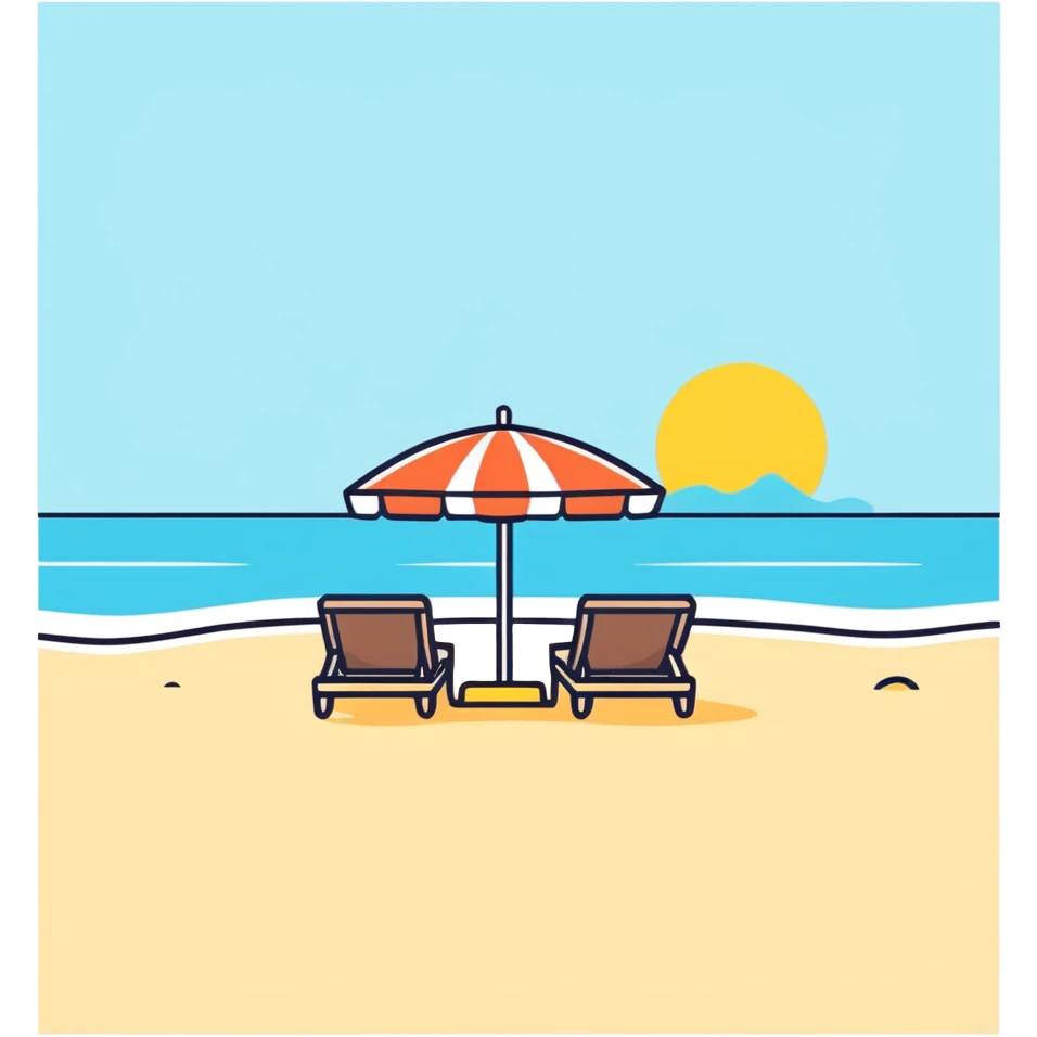 Family finally reunited at the beach emoji