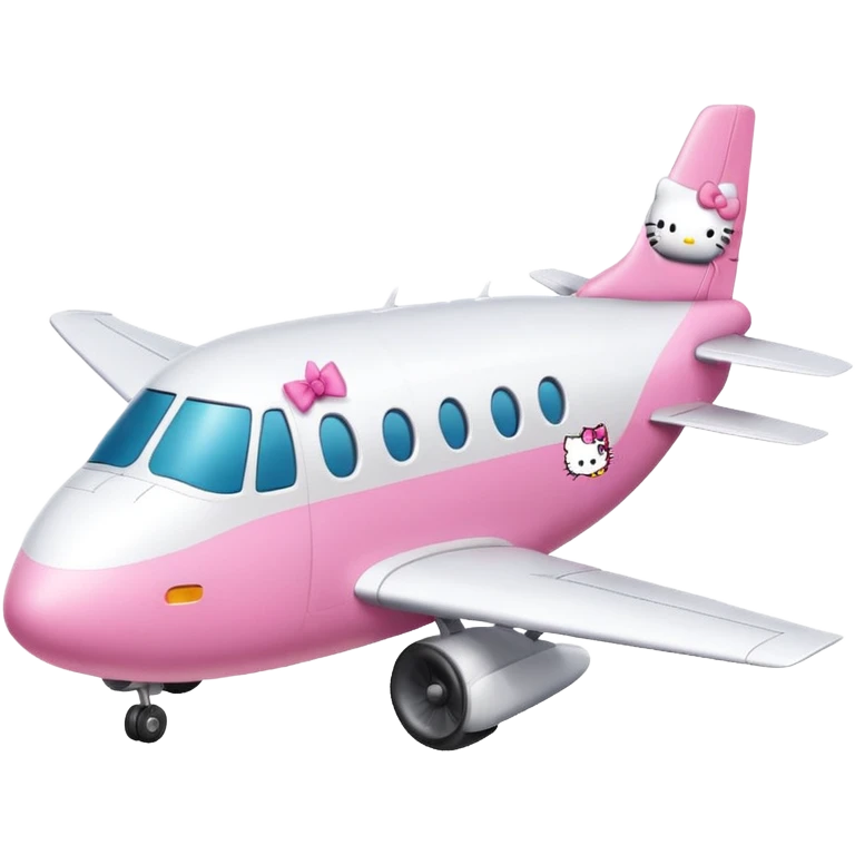 white hello kitty airplane  emoji