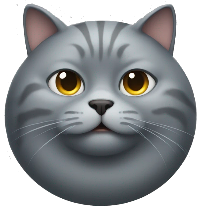 Big round fat grey cat emoji