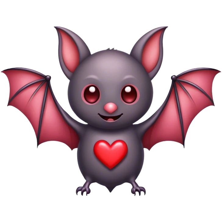 Bat with hearts emoji