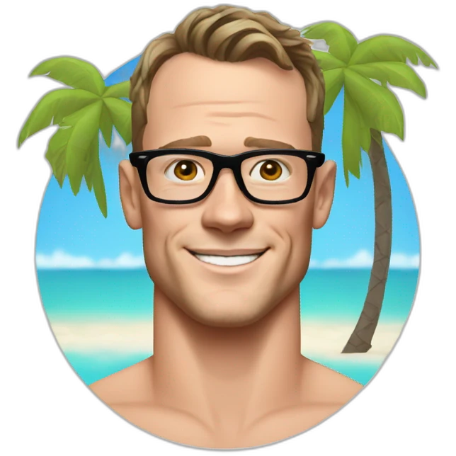 Jonathan Toews wearing glasses as beach bum emoji
