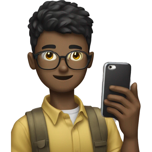 guy with smartphone yellow shirt emoji