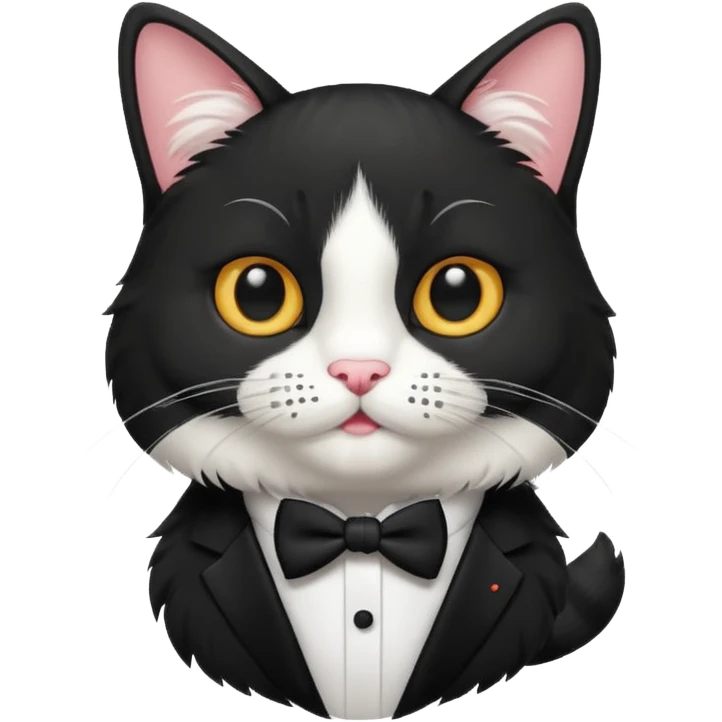 tuxedo cat with mustache emoji
