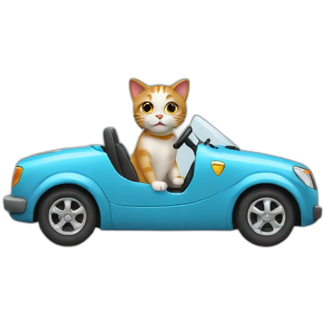 Cat driving a car emoji