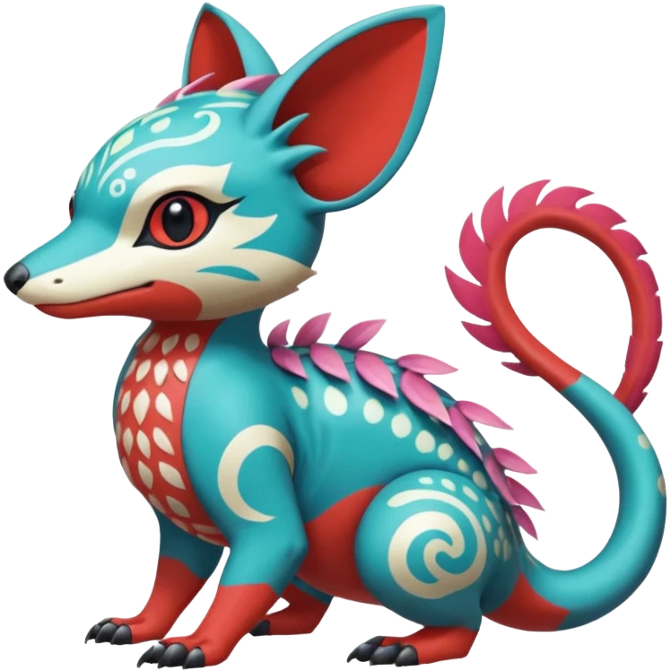  exotic tropical ornate Asian painted cyber-Sleuth-Loyd-Garmaddon-Litten-Linoone-Noibat-Fakémon-Pokémon-Vernid-creature emoji