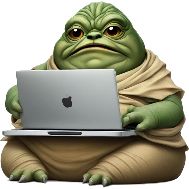 Jabba the Hutt from Star Wars with a laptop emoji