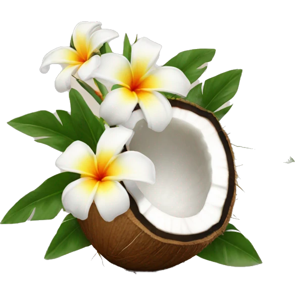 Coconut w flowers emoji