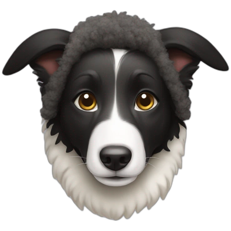 border collie earing a sheep costume emoji