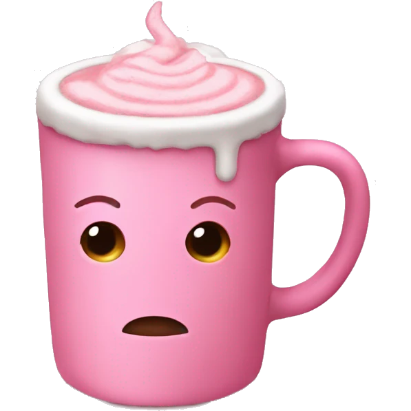 Pink aesthetic hot cocoa emoji