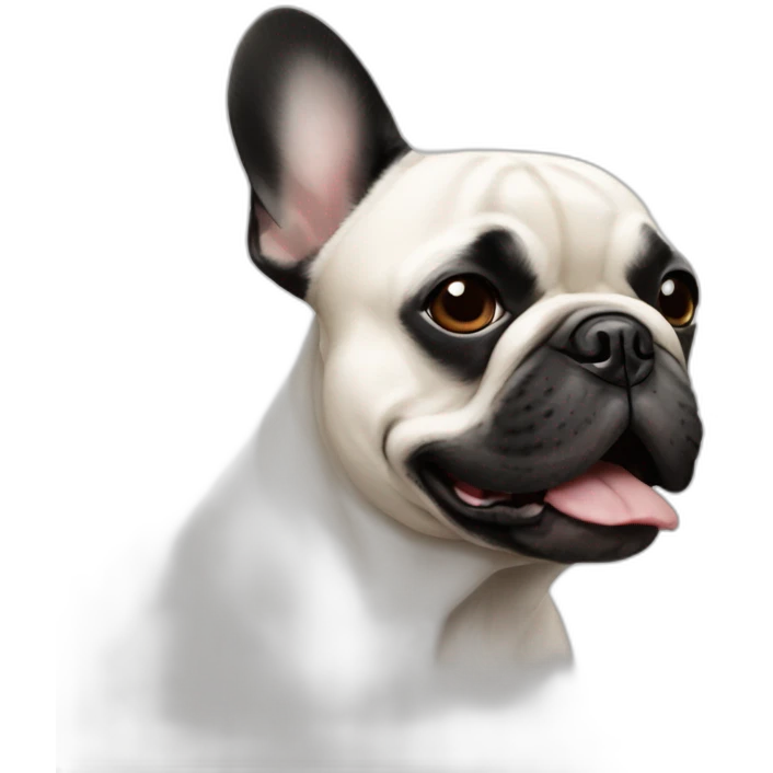 french bulldog with a black round stain on the left eye emoji