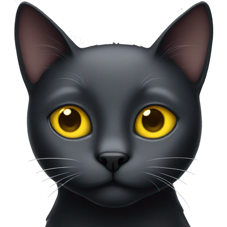 black cat with yellow eyes  emoji