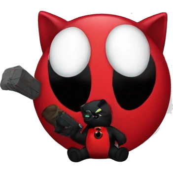 Deadpool con un gato negro adorable  emoji
