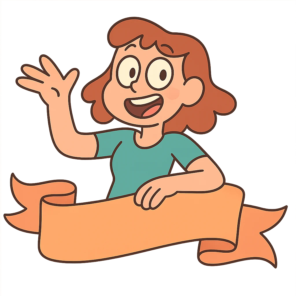 pastel orange ribbon, folded shape, calArts 2010s cartoon style emoji