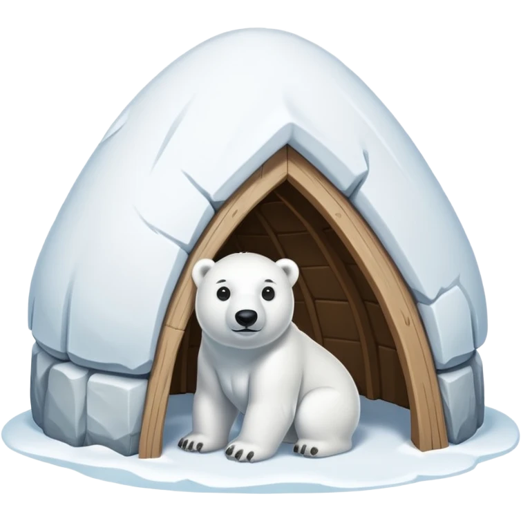 polar bear huts with out bear emoji