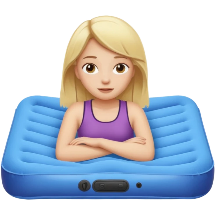 Blonde girl on air mattress  emoji