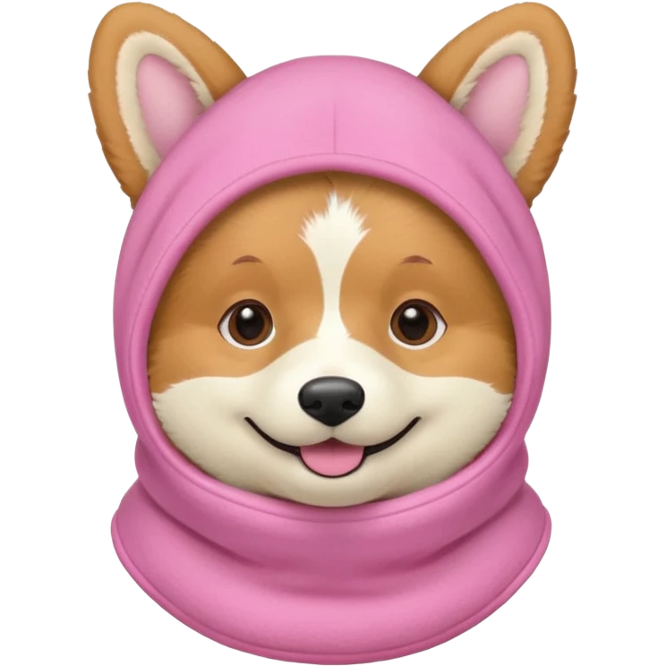 Corgie in Pink balaklava emoji