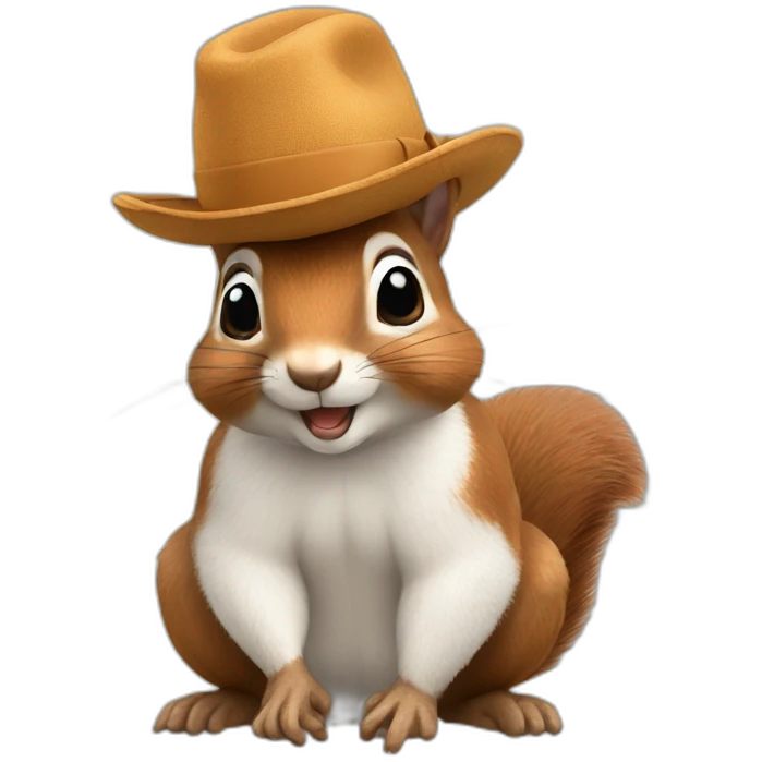squirrel with kasa hat emoji