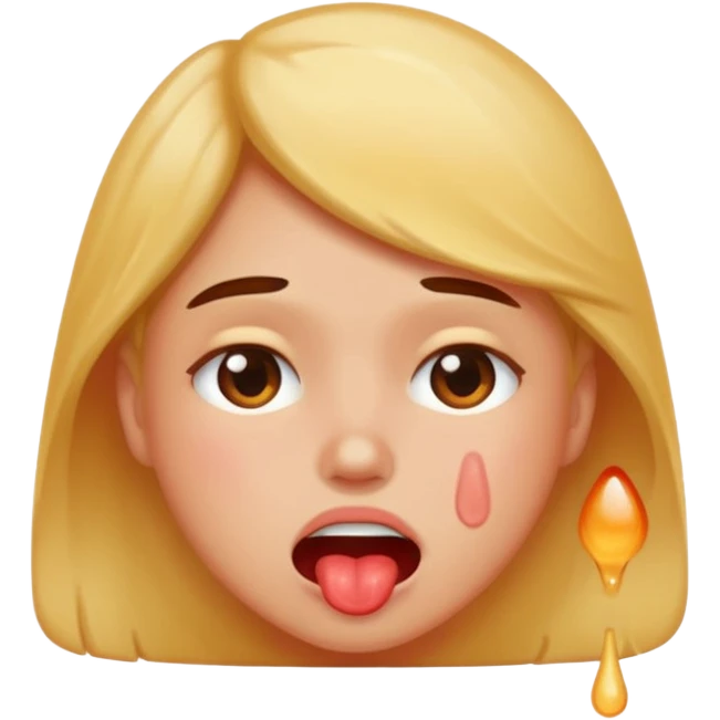 a person sweating and blushing while biting their lip emoji