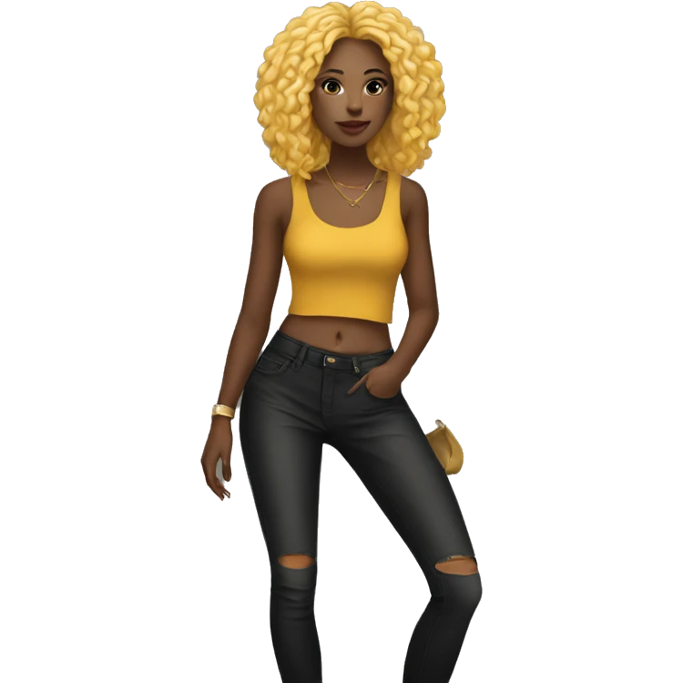Outfit for concert black woman emoji