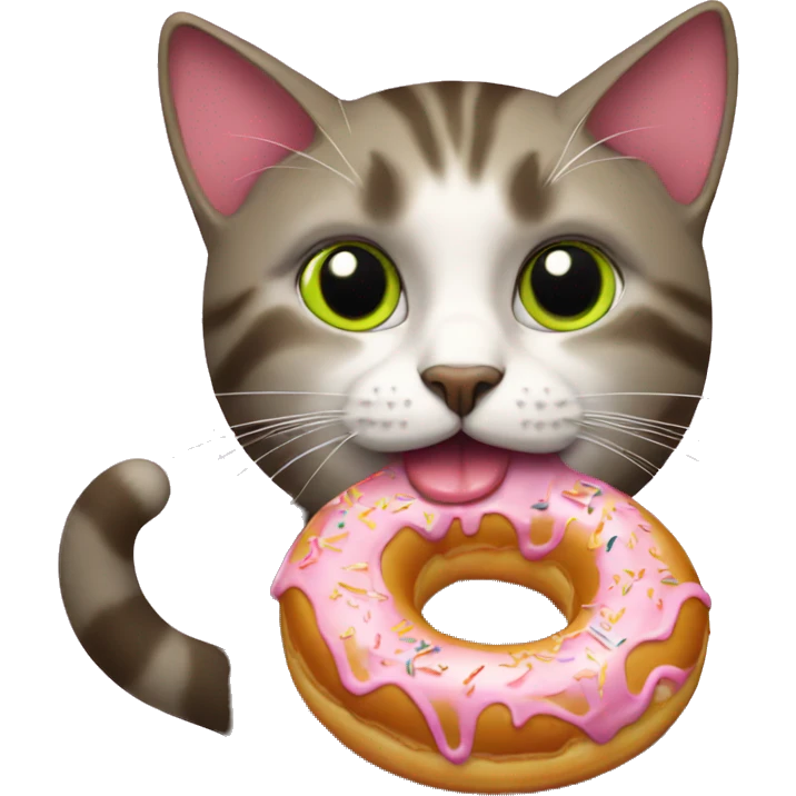  Cat eating donut emoji