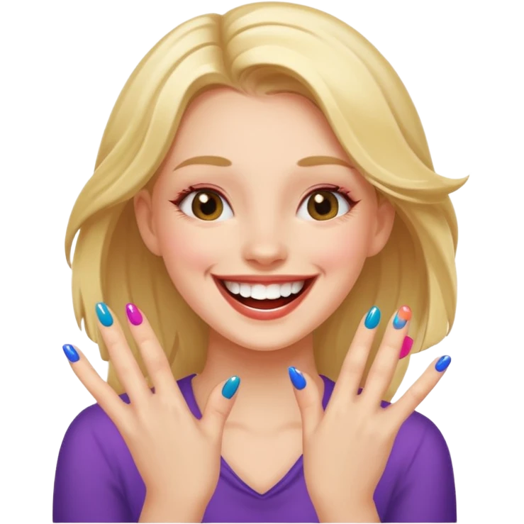 Gülen tırnaklı kıź emoji