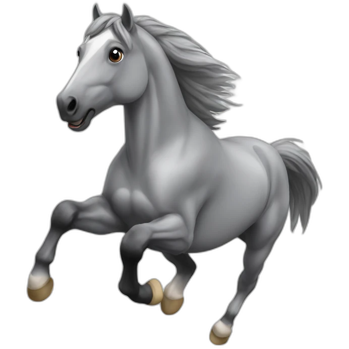 Jumping gray horse emoji