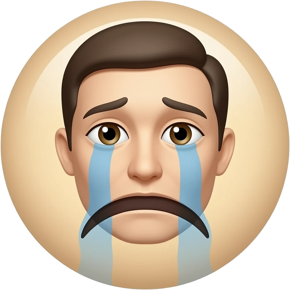 emoticono clsico, artista pintor triste emoji