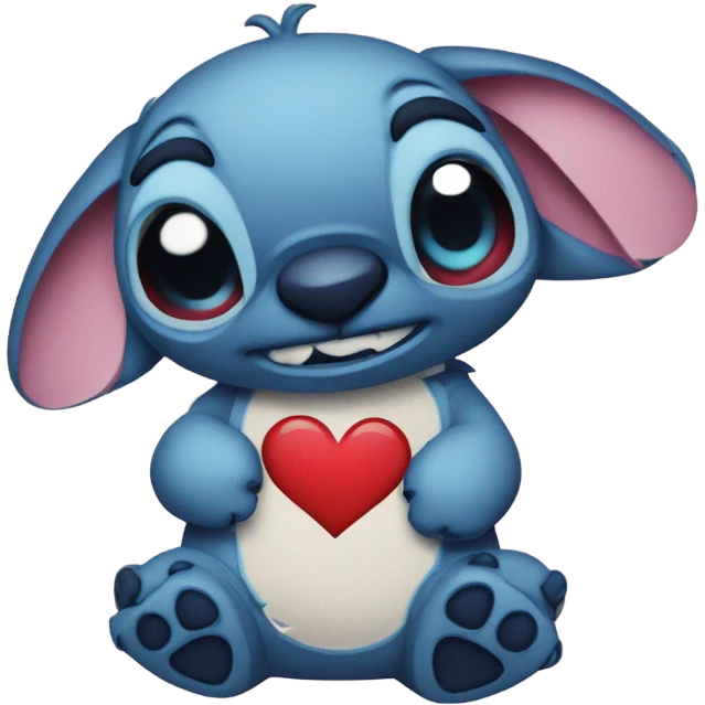 Stitch with heart eyes emoji