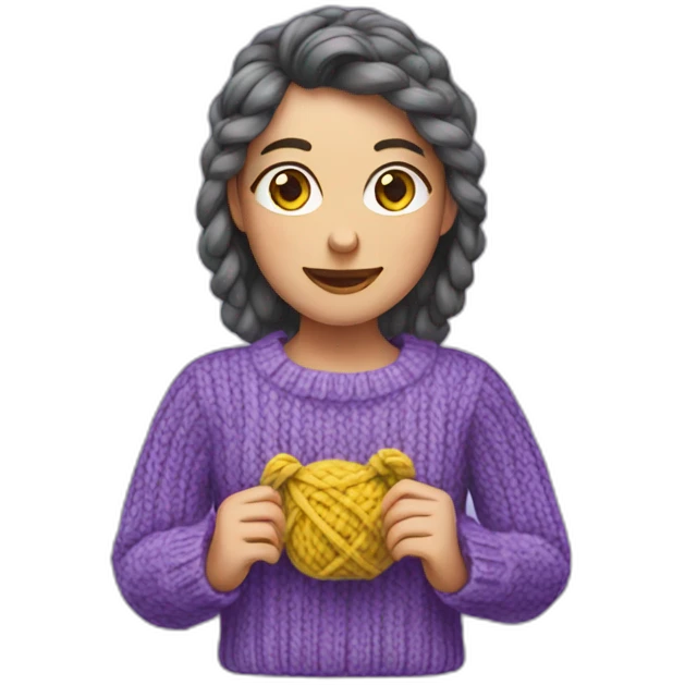 Knitting violet sweater emoji