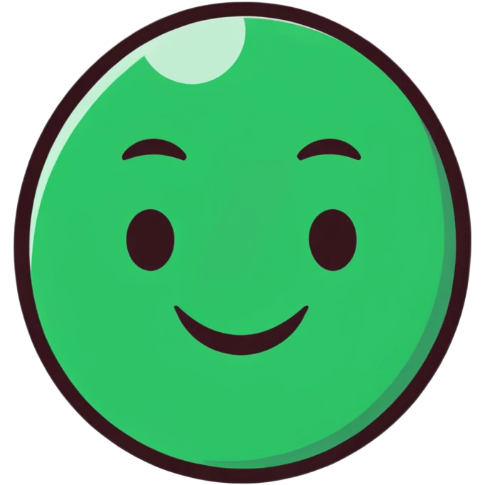 Elegant, refined Maya-inspired smiling face emoji, simple clean lines, geometric but beautiful, dark green on white emoji