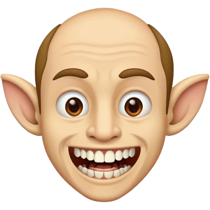 Man with teeth for mouth and mouth for teeth and large ears emoji