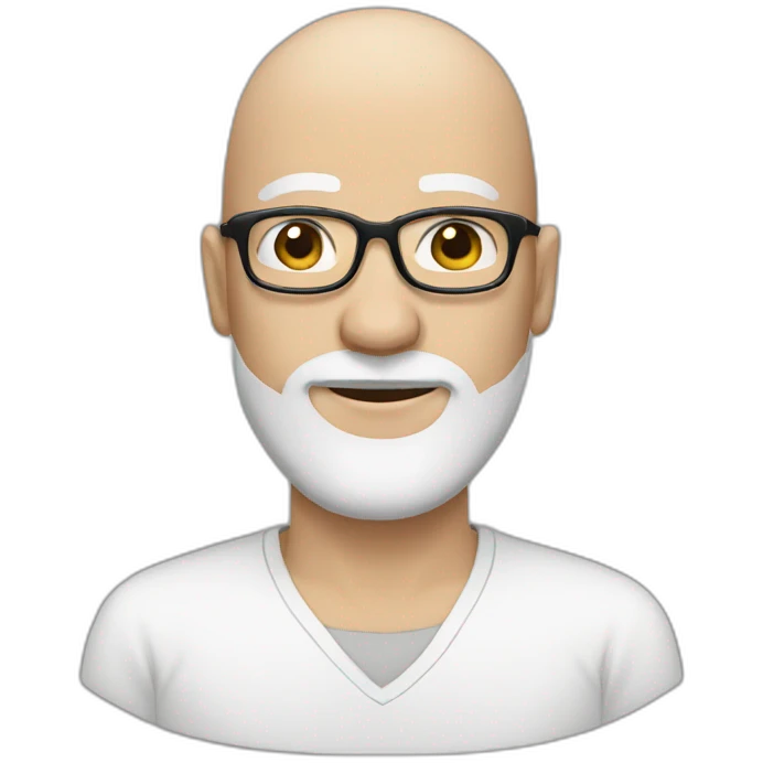 a white bald men with glasses and a black beard emoji