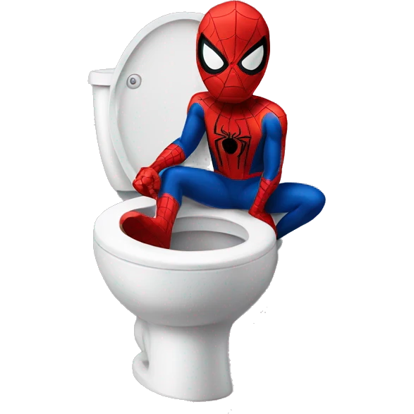 spiderman sitting on toilet emoji